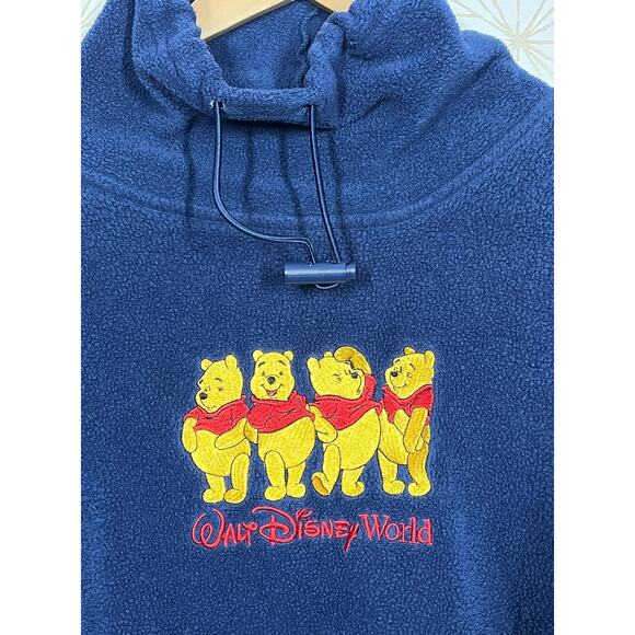 Vintage Large Walt Disney World Women's Blue Winnie the Pooh Fleece Sweater - Picture 3 of 10